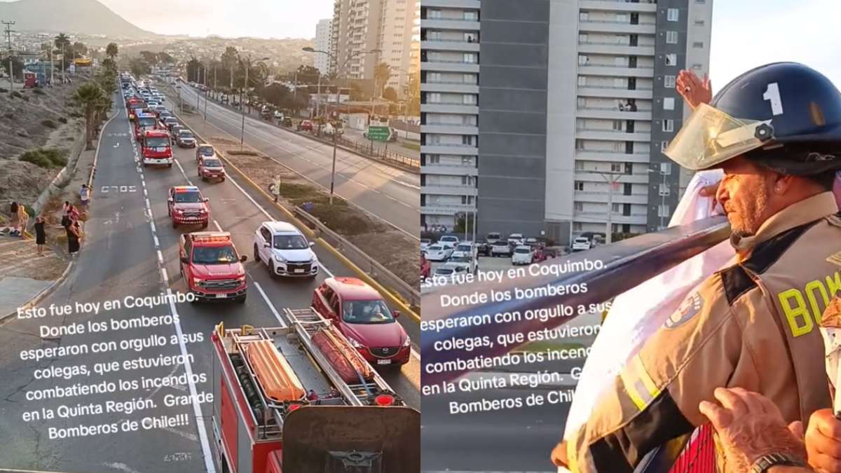 Así fue el emotivo recibimiento a Bomberos en Coquimbo tras combatir los incendios forestales en Valparaíso