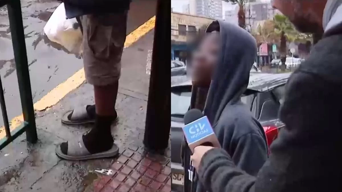 Periodista de Chilevisión recibe ola de críticas por su actitud con un menor de edad bajo la lluvia en Santiago: "Realmente vergonzoso"