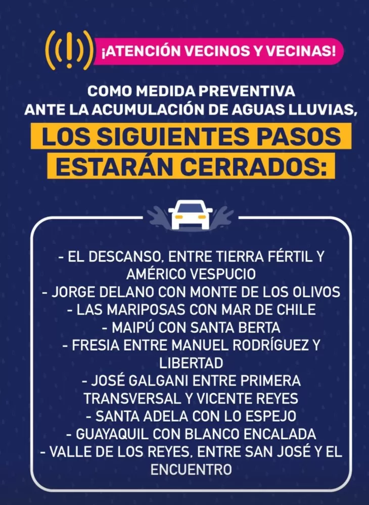 Maipu Calles Cerradas