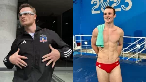 "Me han dicho que soy el amuleto": Clavadista canadiense sorprende por su fanatismo con equipo de futbol chileno