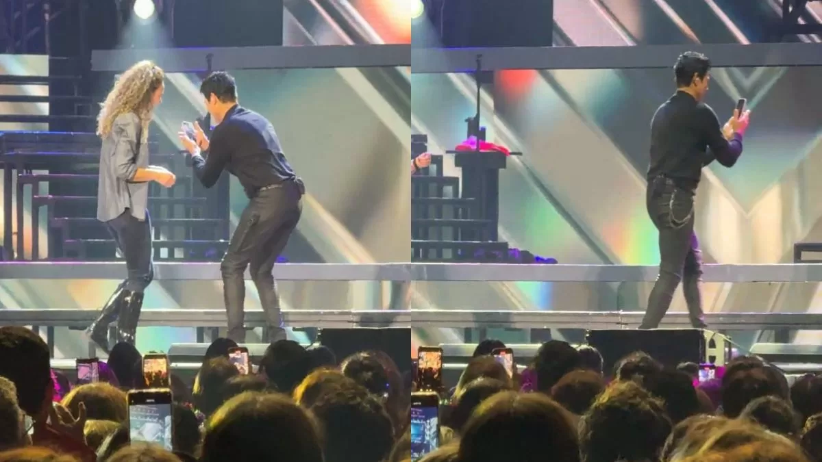 La inesperada reacción de Chayanne al ver que la fanática que subió al escenario estaba con su celular