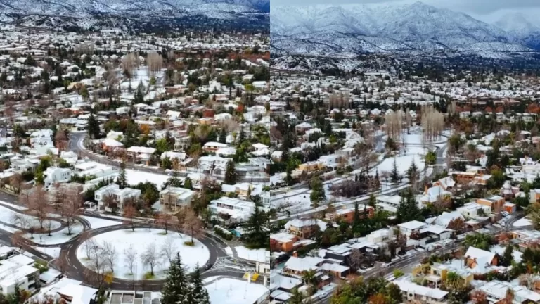 Nieve en Santiago: graban sector de la RM con similitudes a un pueblo en Suiza