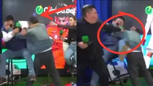 Conductores de programa deportivo se agarran a golpes en vivo: "¿Quieres amenazarme?"