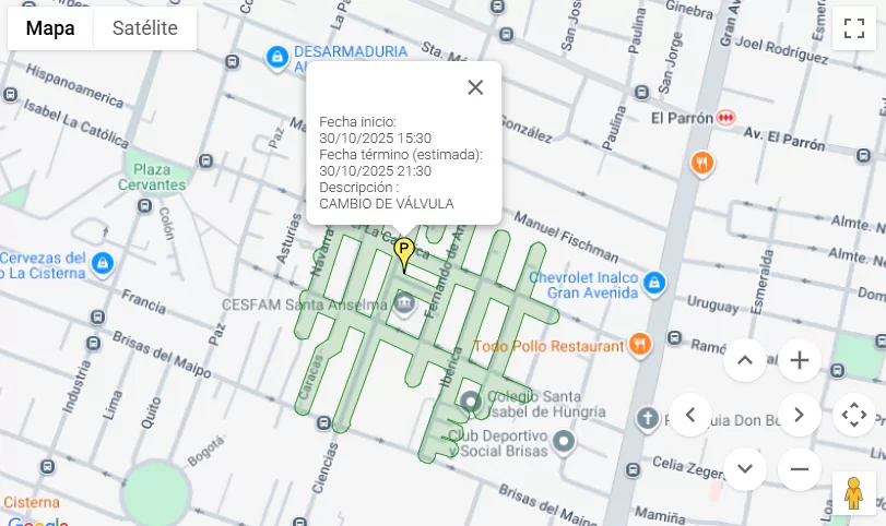 Corte De Agua La Cisterna 30 De Octubre