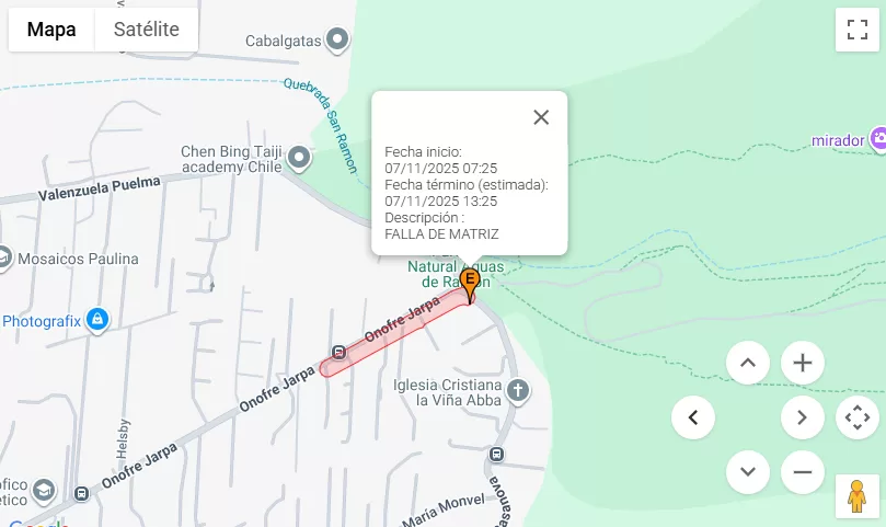 Corte De Agua La Reina 7 De Noviembre