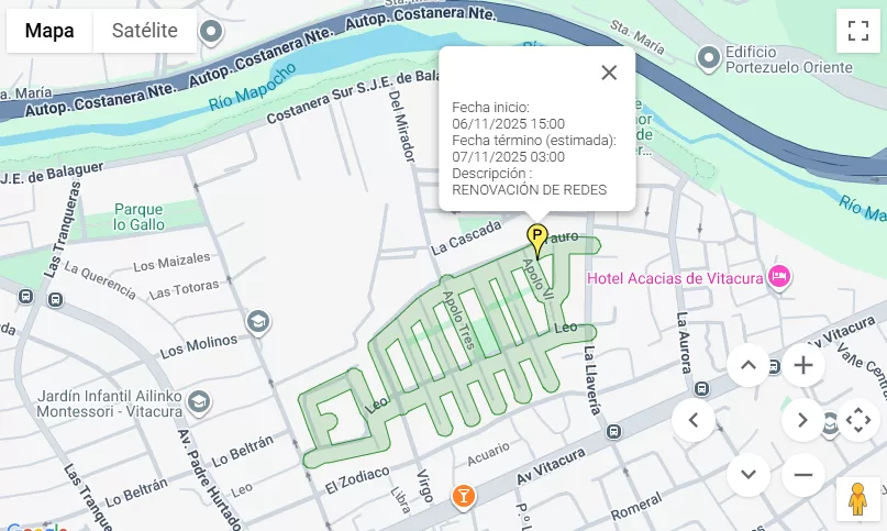 Corte De Agua Vitacura 6 De Noviembre