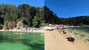 Aguas color turquesa, arena blanca y una vista increíble: esta es la playa chilena que pocos conocen