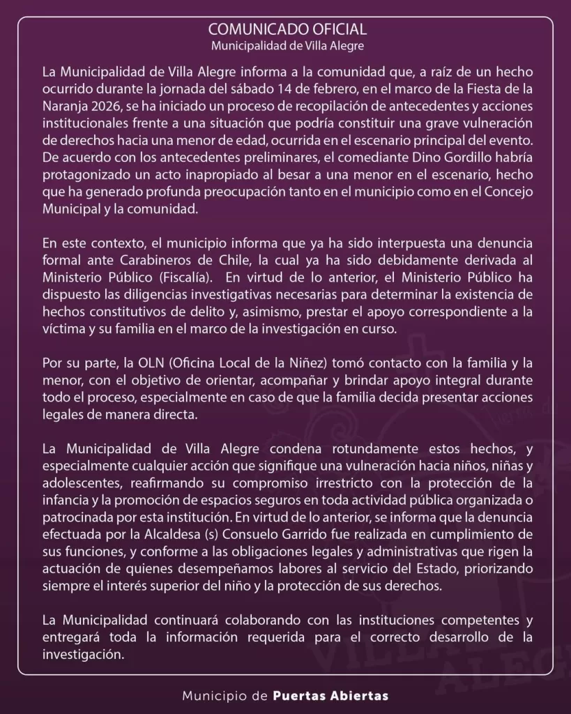 Municipalidad De Villa Alegre Dino Gordillo