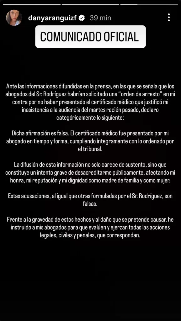 Declaración Daniela Aránguiz