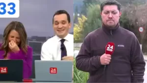 Monserrat Álvarez y Andrés Vial no aguantaron la risa al dar una noticia seria en vivo: tuvieron que quitar su imagen de pantalla
