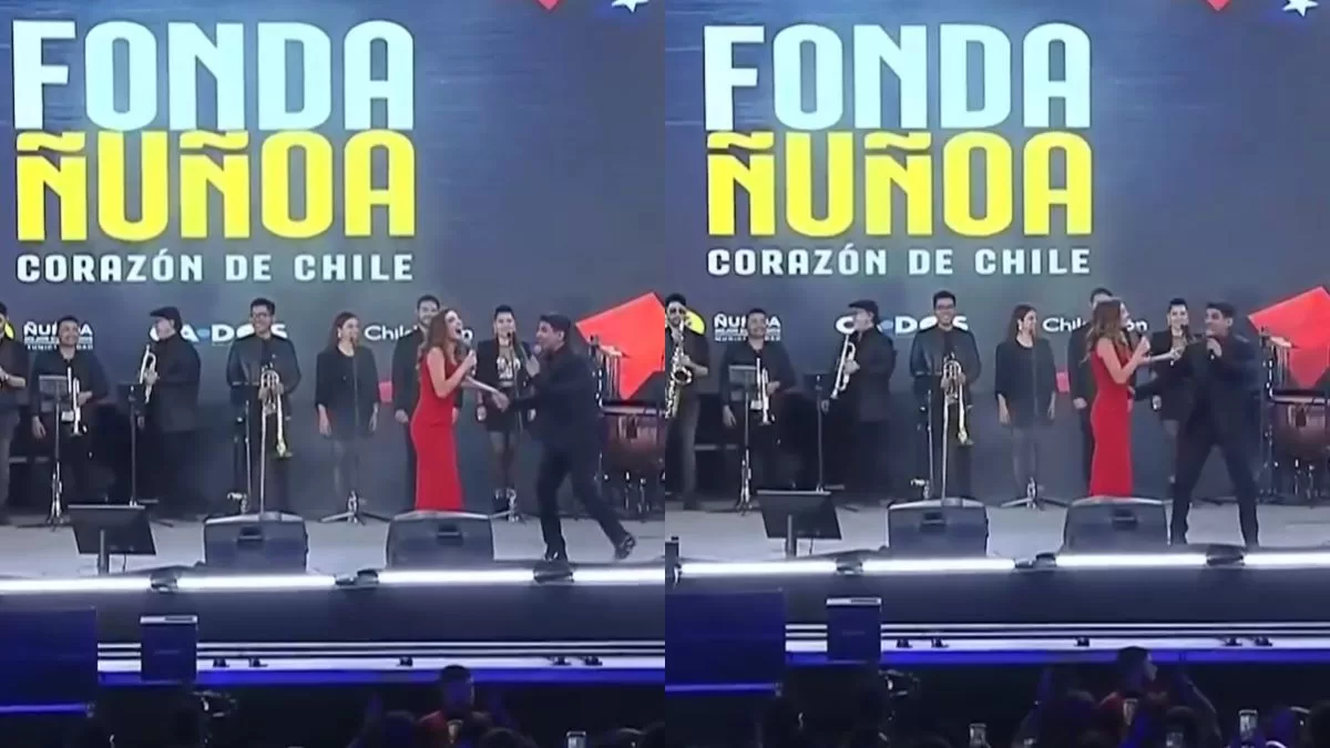"Innecesario, nadie lo pidió": Beso de animadores genera incómodo momento con el público chileno en Fonda de Ñuñoa